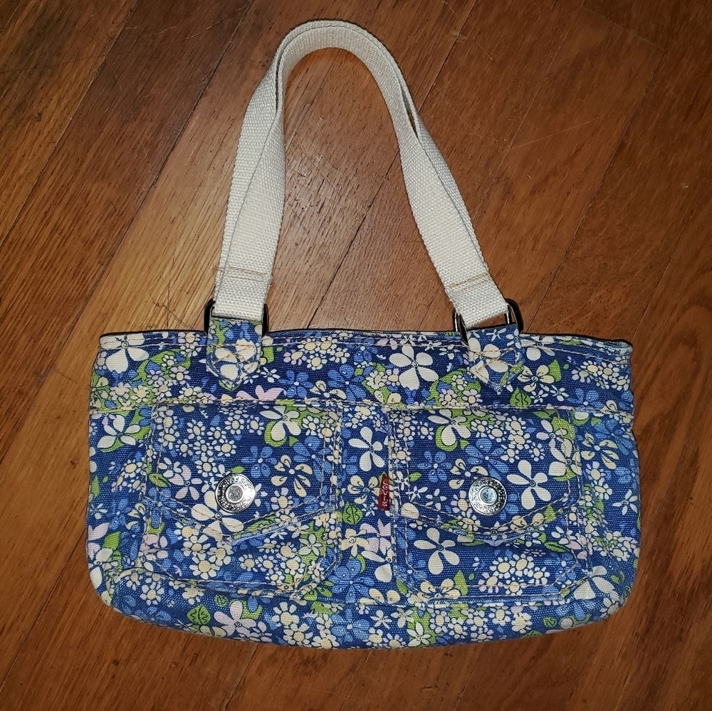 Levi's Blue and Green Floral Shoulder Bag